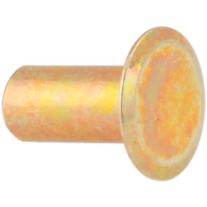 RIVETKING 0.134 to 0.141" Hole Dia, Countersunk Head, Zinc Plated Steel, Semi Tubular Rivet /XCT375012SY/P100