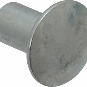RIVETKING 0.134 to 0.141" Hole Dia, Round Head, Zinc Plated Steel, Semi Tubular Rivet /XTT375010SZ/P100
