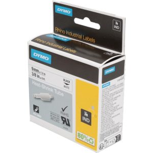 DYMO Label Maker Label: White, Heat Shrinkable Polyolefin, 60" OAL, 3/8" OAW 18053