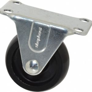 SHEPHERD Rigid Top Plate Caster: Polyolefin, 2" Wheel Dia, 13/16" Wheel Width, 125 lb Capacity, 2-1/2" OAH 101444