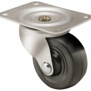 SHEPHERD Swivel Top Plate Caster: Soft Rubber, 3" Wheel Dia, 1-1/4" Wheel Width, 150 lb Capacity, 3-13/16" OAH 101454