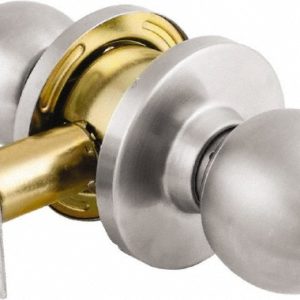 MASTER LOCK Up to 1-3/4" Door Thickness, Brushed Chrome Storeroom Knob Lockset BLC0232DKA4
