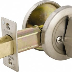 MASTER LOCK Up to 2" Door Thickness, Brushed Chrome Finish, One Sided Deadbolt DSC0532D