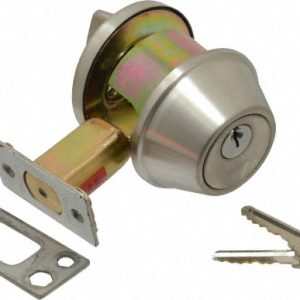 MASTER LOCK Up to 2" Door Thickness, Brushed Chrome Finish, Single Cylinder Deadbolt DSC0632DKA4