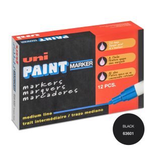 UNI-BALL Paint Pen: Black, Oil Base, Bullet Tip 63601