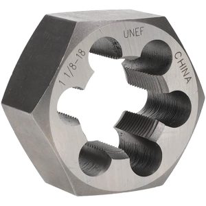 VALUE COLLECTION Hex Rethreading Die: 1-1/8-18, 1" Thick, Right Hand, 2" Hex, Carbon Steel 365-1086