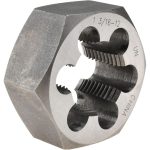 VALUE COLLECTION Hex Rethreading Die: 1-3/16-12, 1" Thick, Right Hand, Carbon Steel 365-1092