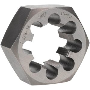 VALUE COLLECTION Hex Rethreading Die: 1-3/8-18, 1" Thick, Right Hand, Carbon Steel 365-1246