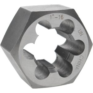 VALUE COLLECTION Hex Rethreading Die: 1-16, 1" Thick, Right Hand, Carbon Steel 365-1070