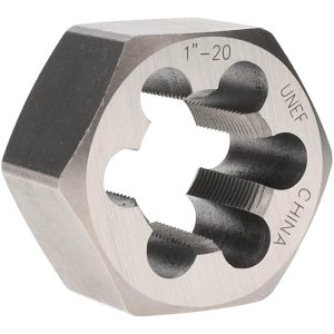 VALUE COLLECTION Hex Rethreading Die: 1-20, 1" Thick, Right Hand, Carbon Steel 365-1071
