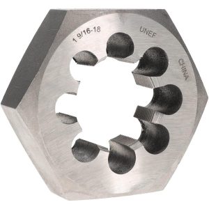 VALUE COLLECTION Hex Rethreading Die: 1-9/16-18, 1" Thick, Right Hand, Carbon Steel 365-1368