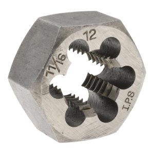 VALUE COLLECTION Hex Rethreading Die: 11/16-12, Right Hand, Carbon Steel 365-1057