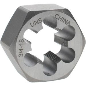 VALUE COLLECTION Hex Rethreading Die: 3/4-18, Right Hand, Carbon Steel 365-1060