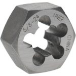 VALUE COLLECTION Hex Rethreading Die: 5/8-24, Right Hand, Carbon Steel 365-1053