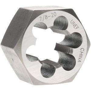 VALUE COLLECTION Hex Rethreading Die: 7/8-20, Right Hand, Carbon Steel 365-1068
