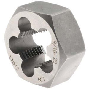 VALUE COLLECTION Hex Rethreading Die: 9/16-20, Right Hand, Carbon Steel 365-1047