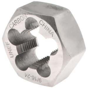 VALUE COLLECTION Hex Rethreading Die: 9/16-24, Right Hand, Carbon Steel 365-1048