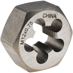 VALUE COLLECTION Hex Rethreading Die: M12x0.75, Right Hand, Carbon Steel 364-0120