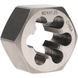 VALUE COLLECTION Hex Rethreading Die: M24x1.25, 1" Thick, Right Hand, Carbon Steel 364-0244