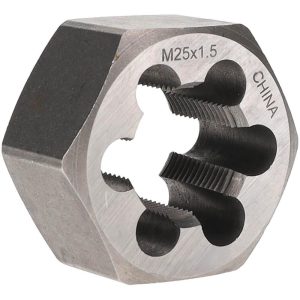 VALUE COLLECTION Hex Rethreading Die: M25x1.5, 1" Thick, Right Hand, Carbon Steel 364-0251