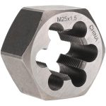 VALUE COLLECTION Hex Rethreading Die: M25x1.5, 1" Thick, Right Hand, Carbon Steel 364-0251