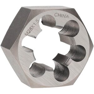 VALUE COLLECTION Hex Rethreading Die: M28x1.5, 1" Thick, Right Hand, 2" Hex, Carbon Steel 364-0281