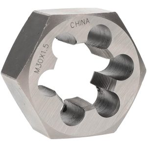 VALUE COLLECTION Hex Rethreading Die: M30x1.5, 1" Thick, Right Hand, Carbon Steel 364-0301