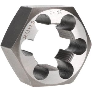 VALUE COLLECTION Hex Rethreading Die: M33x1.5, 1" Thick, Right Hand, Carbon Steel 364-0330
