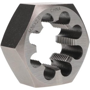 VALUE COLLECTION Hex Rethreading Die: M36x2, 1" Thick, Right Hand, Carbon Steel 364-0363