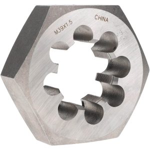 VALUE COLLECTION Hex Rethreading Die: M39x1.5, 1" Thick, Right Hand, Carbon Steel 364-0390