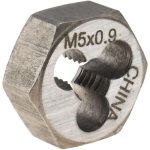 VALUE COLLECTION Hex Rethreading Die: M5x0.9, Right Hand, Carbon Steel 364-0054