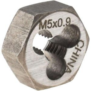 VALUE COLLECTION Hex Rethreading Die: M5x0.9, Right Hand, Carbon Steel 364-0054