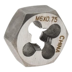 VALUE COLLECTION Hex Rethreading Die: M6x0.75, Right Hand, Carbon Steel 364-0062