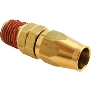 COILHOSE PNEUMATICS 1/4 NPT, Brass Reusable Hose Male Swivel Fitting PSM0404