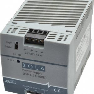 SOLA/HEVI-DUTY 100 Watt, 4.20 Amp, 132 VAC, 264 VAC, 375 VDC Input, 24 to 28 VDC Output, DIN Rail Power Supply SDP4-24-100RT