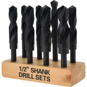 VALUE COLLECTION Drill Bit Set: Reduced Shank Drill Bits, 8 Pc, 1" Drill Bit Size, 118 &deg;, High Speed Steel 79981866