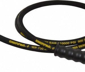 ENERPAC Hydraulic Pump Hose: 1/4" ID, 6' OAL, Rubber, 10,000 Max psi H9206