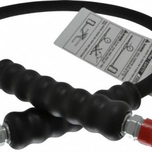 ENERPAC Hydraulic Pump Hose: 1/4" ID, 3' OAL, Rubber, 10,000 Max psi H9203