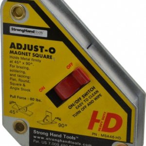 STRONG HAND TOOLS 3-3/4" Wide x 1-1/8" Deep x 4-3/8" High Magnetic Welding & Fabrication Square MSA46-HD