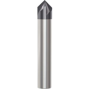 GWS Chamfer Mill: 1/4" Dia, 90 deg, 4 Flute, Solid Carbide, Single End 209-094250B