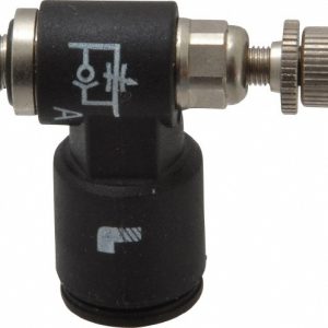 LEGRIS Air Flow Control Valve: Miniature Exhaust, Tube x UNF, 1/4" Tube OD, 145 Max psi 7660 56 20