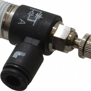 LEGRIS Air Flow Control Valve: Miniature Exhaust, Tube x NPT, 5/32" Tube OD, 145 Max psi 7665 04 11