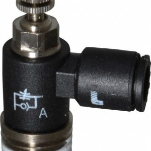 LEGRIS Air Flow Control Valve: Miniature Exhaust, Tube x NPT, 1/4" Tube OD, 145 Max psi 7665 56 14