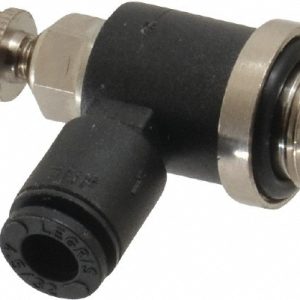 LEGRIS Air Flow Control Valve: Miniature Exhaust, Tube x BSPP, 4mm Tube OD, 145 Max psi 7660 04 10