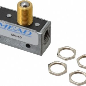 MEAD Mechanically Operated Valve: 3-Way Pilot, Ball Roller Actuator, 1/8" Inlet, 2 Position MV-40