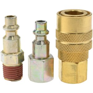 VALUE COLLECTION 3 Piece 1/4" Body 1/4 NPT 145 psi Industrial Pneumatic Coupling Plug Set 2411551241
