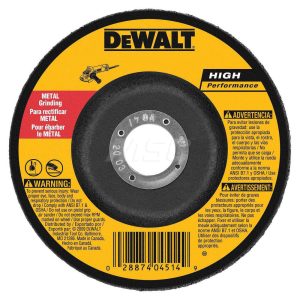 DEWALT Depressed Grinding Wheel: Type 27, 5" Dia, 1/4" Thick, 7/8" Hole, Aluminum Oxide DW4619