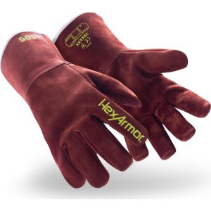 HEXARMOR Welding Gloves: HeatArmor™ Size Small, Leather, Pair, for Stick 5051-S (7)