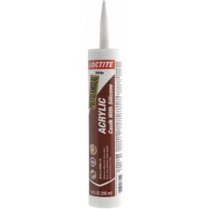 VALUE COLLECTION Caulk: 10 oz Tube, White, Acrylic & Silicone Hybrid KP7142-1