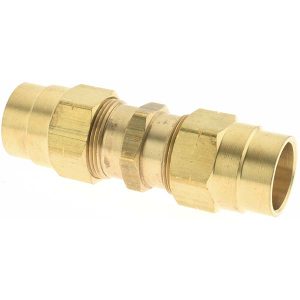 ANDERSON METALS Compression Tube Hose Splicer: 3/8" Thread W-16678-